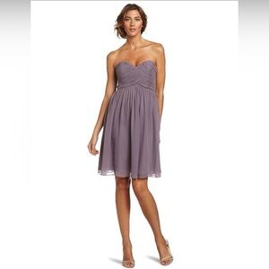 Strapless Chiffon Purple Dress